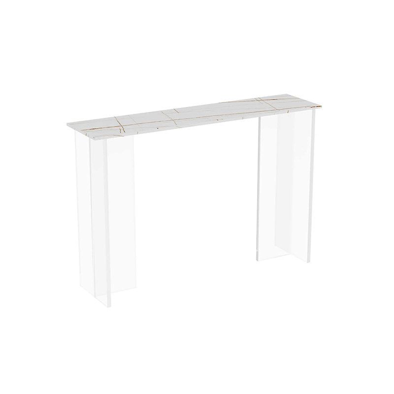 Contemporary Console Table 11.8" W Acrylic Rectangle End Table