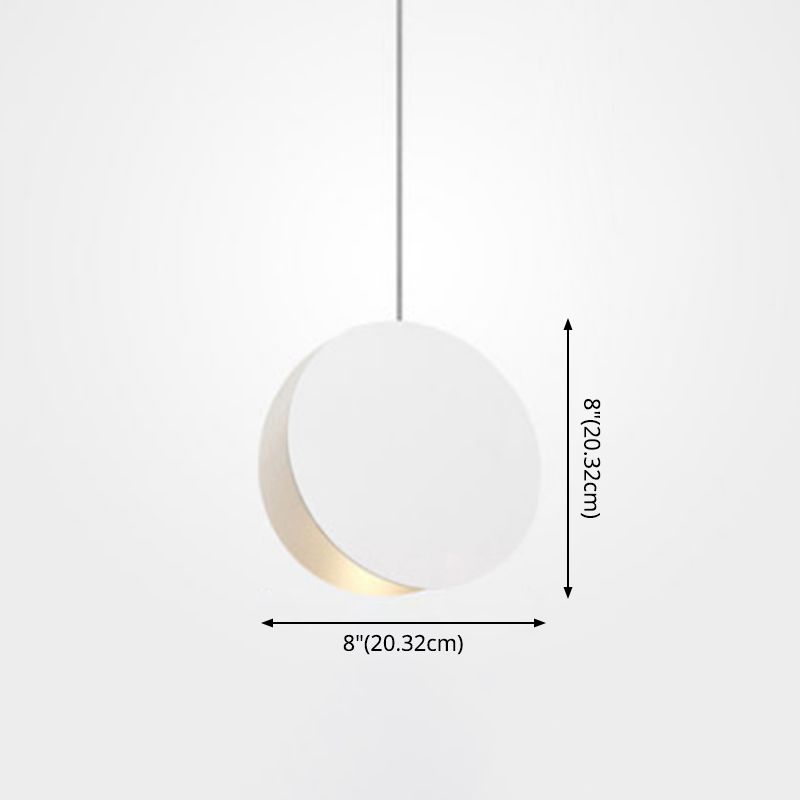 Shell Inspired Round Pendant Lamp Macaron Style Metal 1-Light Diner Ceiling Light