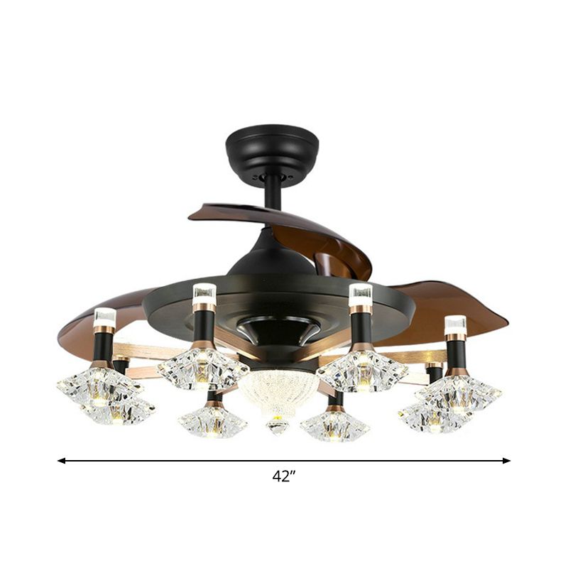 42 "breites Sputnik Wohnzimmer Deckenventilator Leuchtmetall LED Modernismus Halbflush-Halterung mit 4 Klingen