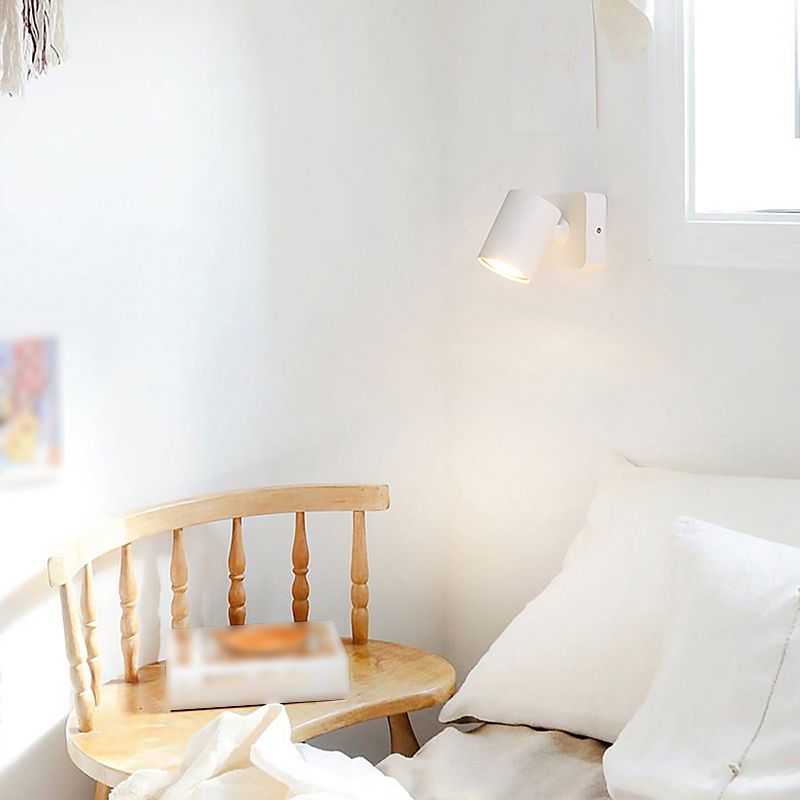 Modern Simple Led Wall Light Cylindrical Aluminium Rotatable Wall Lamp for Living Room