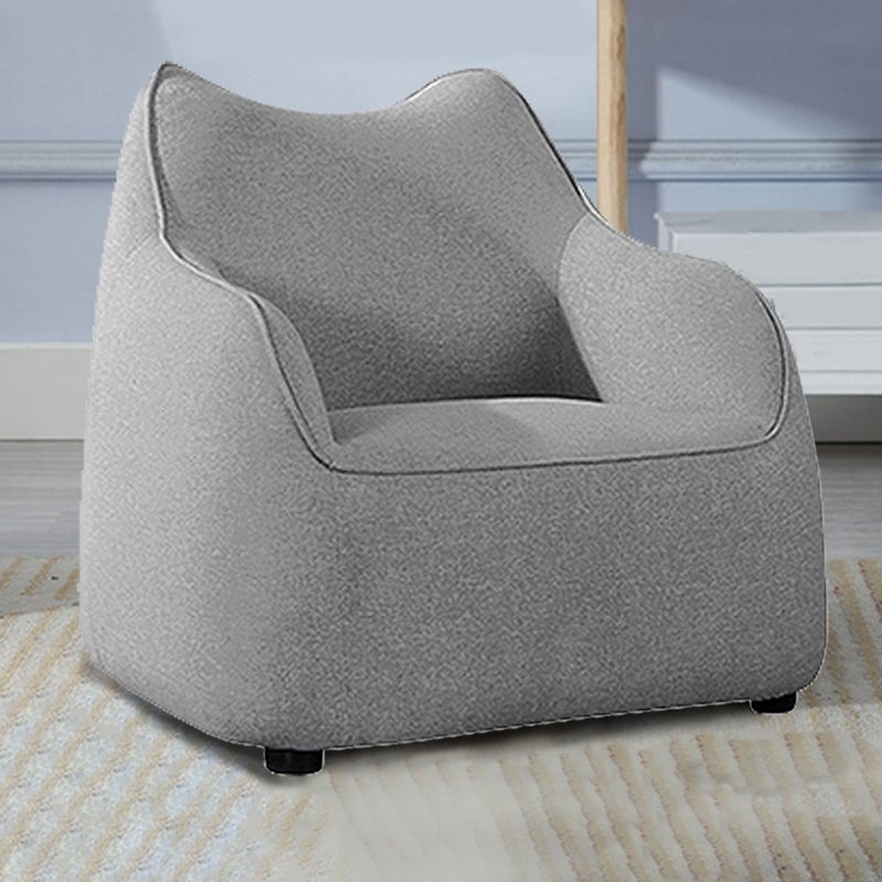 Track Arms Armchair Linen Blend Accent Armchair with Solid Wood Frame, Camel Back