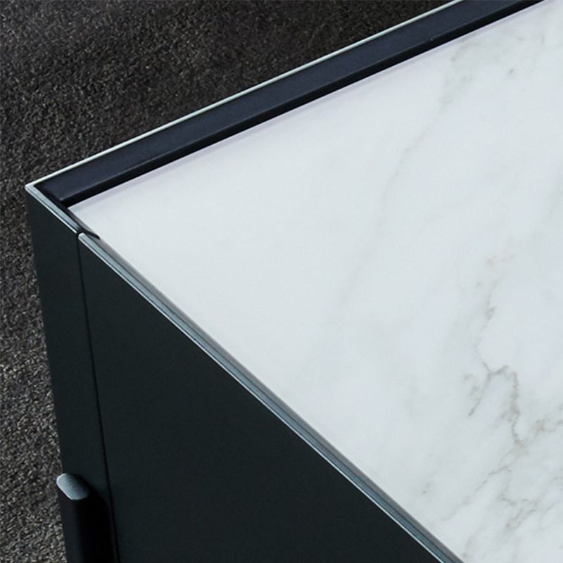 4 Legs Coffee or End Table Slate with Storage Drawers Rectangle