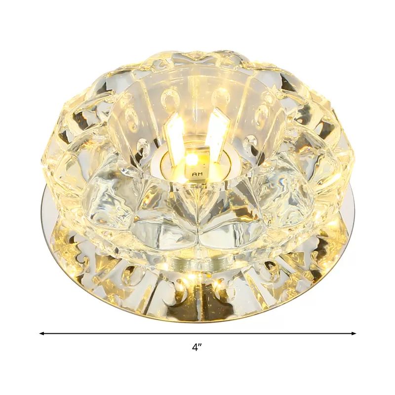 Bloemblaadjegang Plafondverlichting Afgeschuin Crystal LED Moderne Flush Light Fixture in Chrome