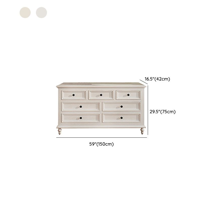 Scandinavian White Wooden Storage Chest Drawers Included for Home