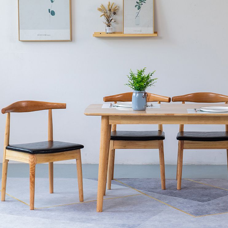 Contemporary Solid Wood Rectangle Shape Dining Table Kitchen Dining Table with 4 Legs