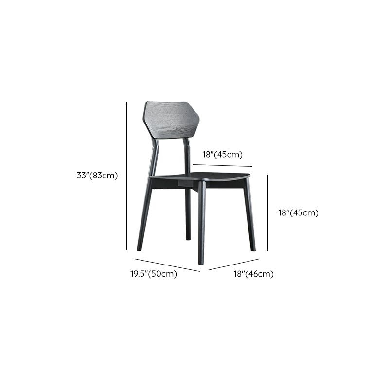 Open Back Side Chair Industrial Black Armless Dining Chairs for Home