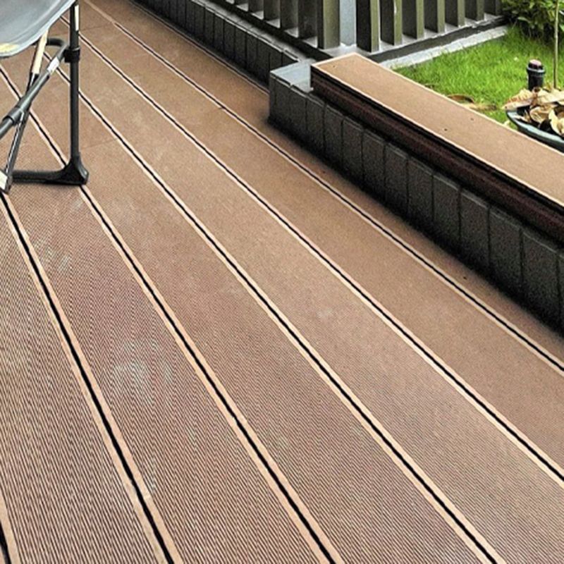 Composite Patio Flooring Tiles Striped Pattern Nailed Decking Tiles Garden