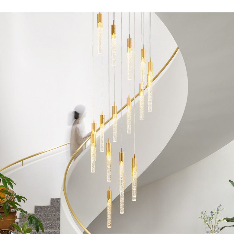 Column Hanging Light Fixtures Post-Modern Aluminum Ceiling Pendant for Living Room