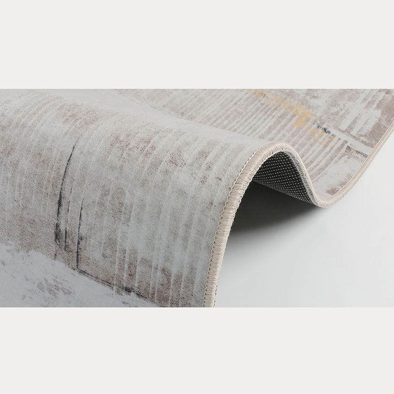 White Tone Modern Indoor Rug Polyester Color Blooming Carpet Non-Slip Backing Rug for Living Room