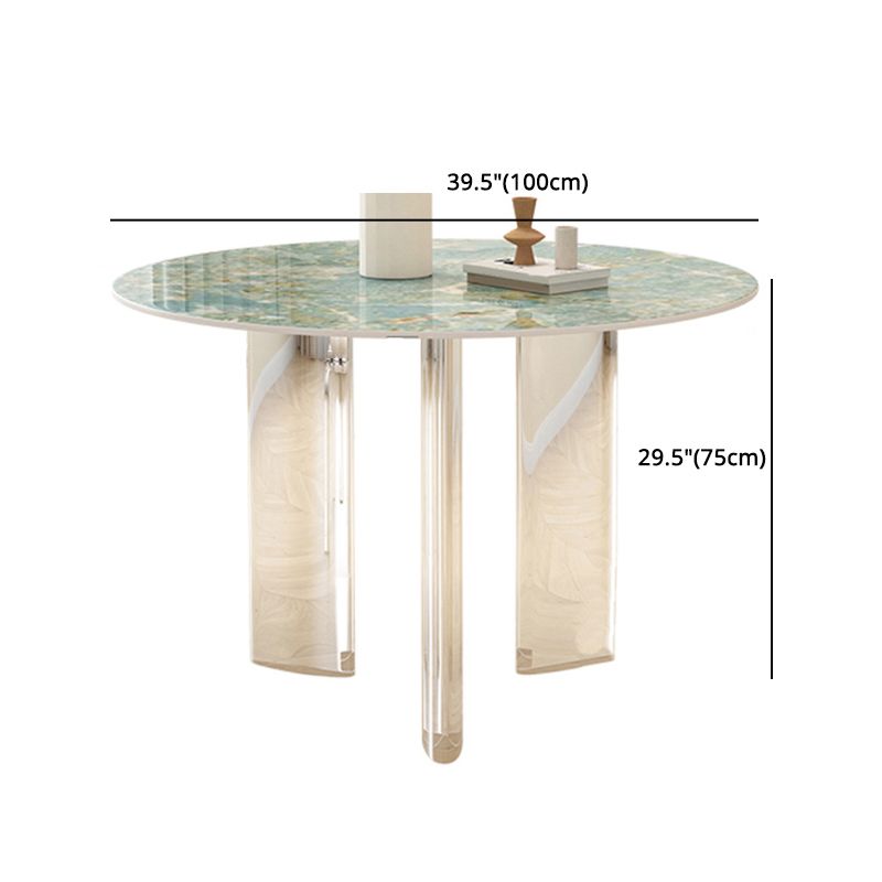 Modern Acrylic Dining Table Set 1/4/5/7 Pieces Rectangle Sintered Stone Top Dinette Set