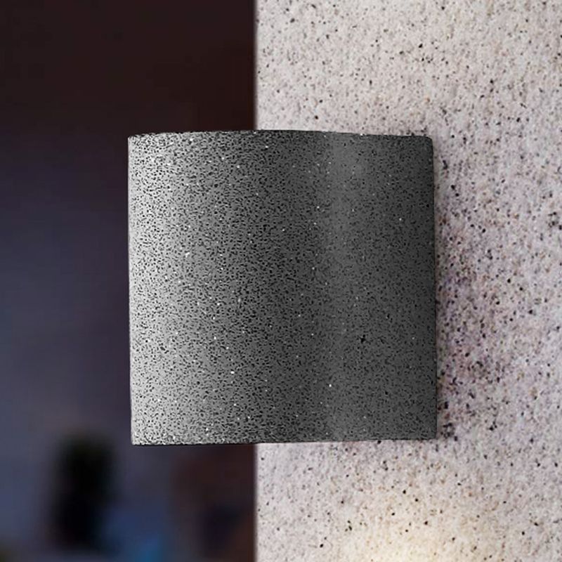 Half Cylinder Living Room Sconce Lighting Cement Minimalistic LED Wall Light Fixture