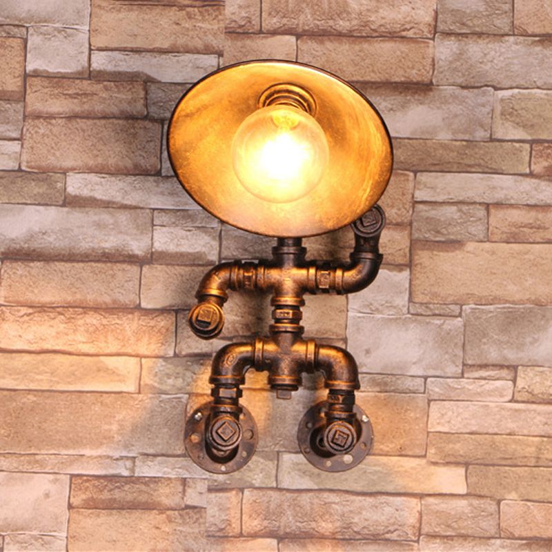 Industrial Unique Shape Wall Light Fixture Metal 1 Light Wall Mounted Lighting