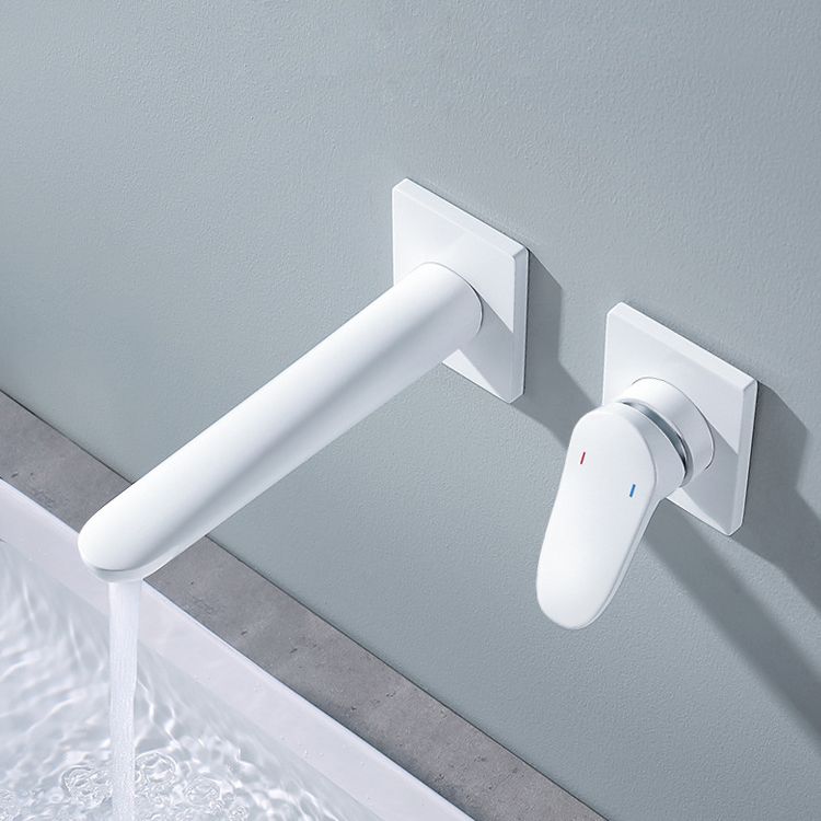 Lever Handle Wall Mounted Bathroom Faucet Modern Faucet with Hot and Cold Indication