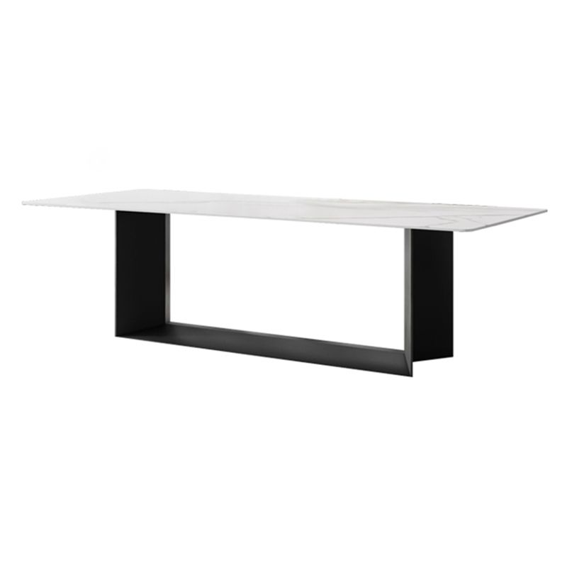 Tavolo da pranzo glam cucina bianca tavolo da pranzo standard in pietra sinterizzato con base di cavalletto