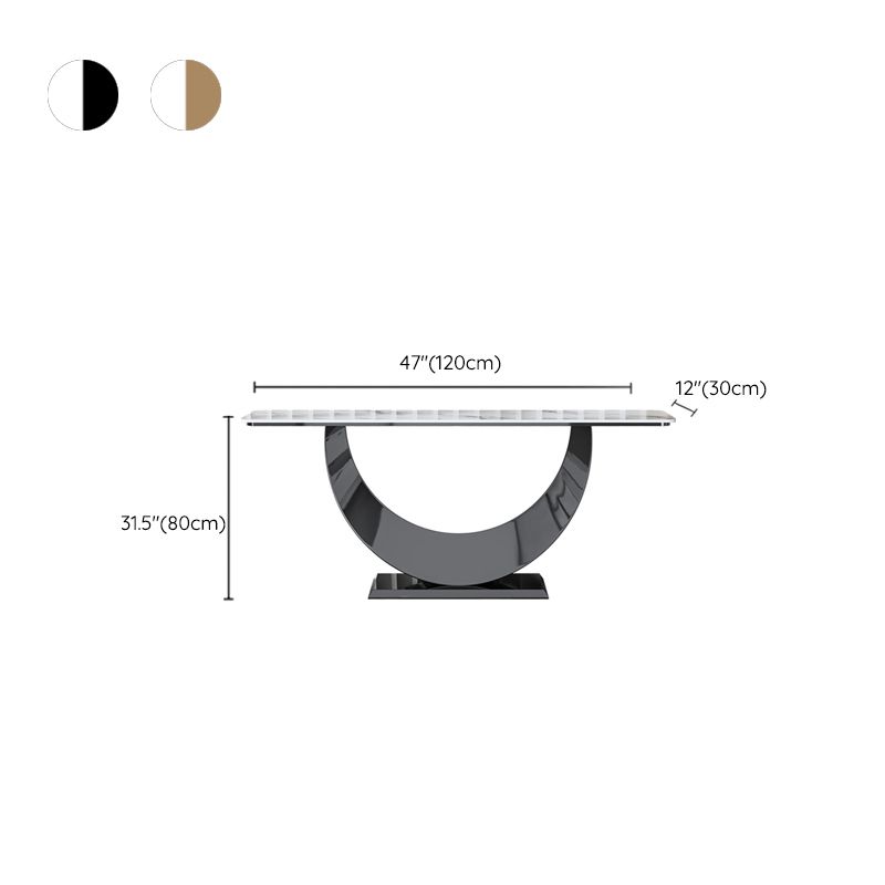 Stone Rectangle Console Table 1-shelf 31.5" Tall Accent Table