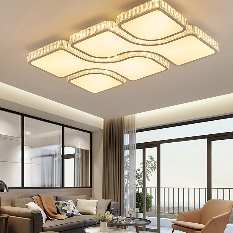 Wit vierhoekig inbouwlicht Hedendaags LED-acryl inbouwlicht met ingelegd kristal