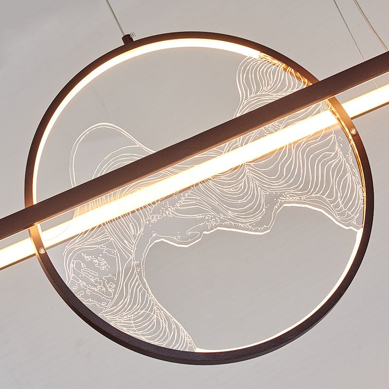 Modern Geometric Pendant Lighting Metal 2-Light Island Pendant Lights