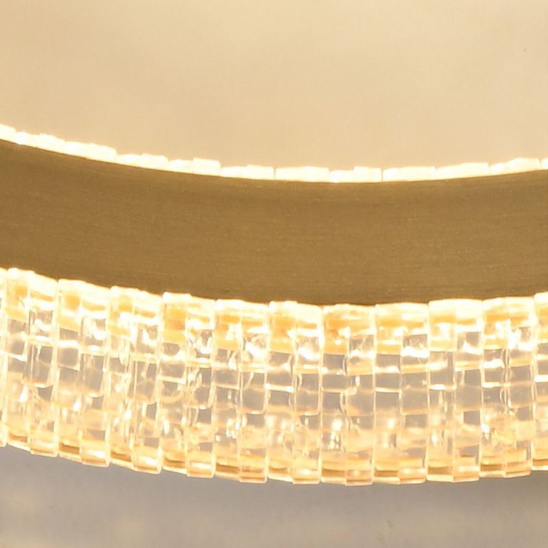 Gouden ronde inbouwlamp, moderne LED-plafondlamp van acryl met bolglazen kap