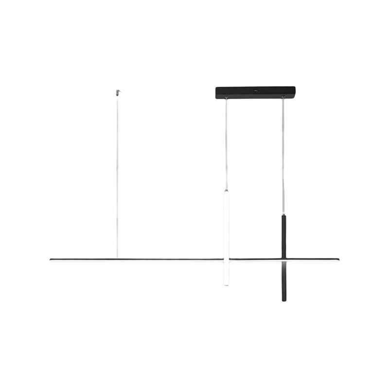 Simple Style Adjustable Length Hanging Lamp 3-Light Island Light Fixture for Kitchen