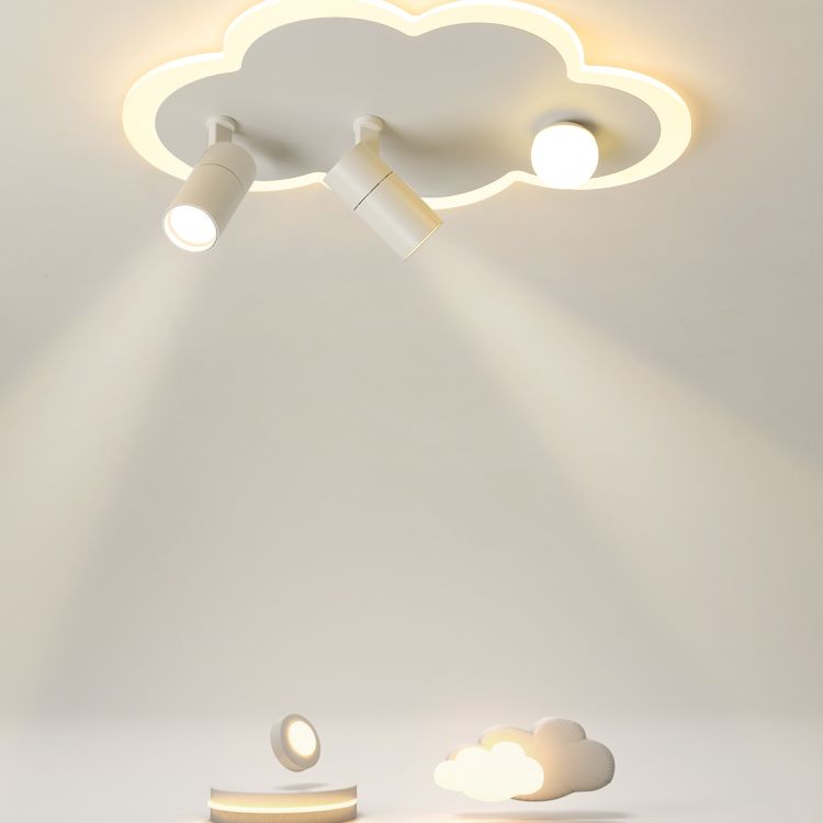 Projecteur LED encastré en fer en forme de nuage, plafonnier moderne à 3 lumières pour chambre à coucher