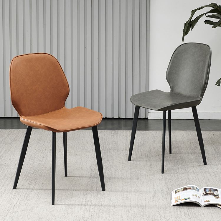 Silla de comedor de metal industrial, sillas de comedor de cuero sintético para uso en restaurantes