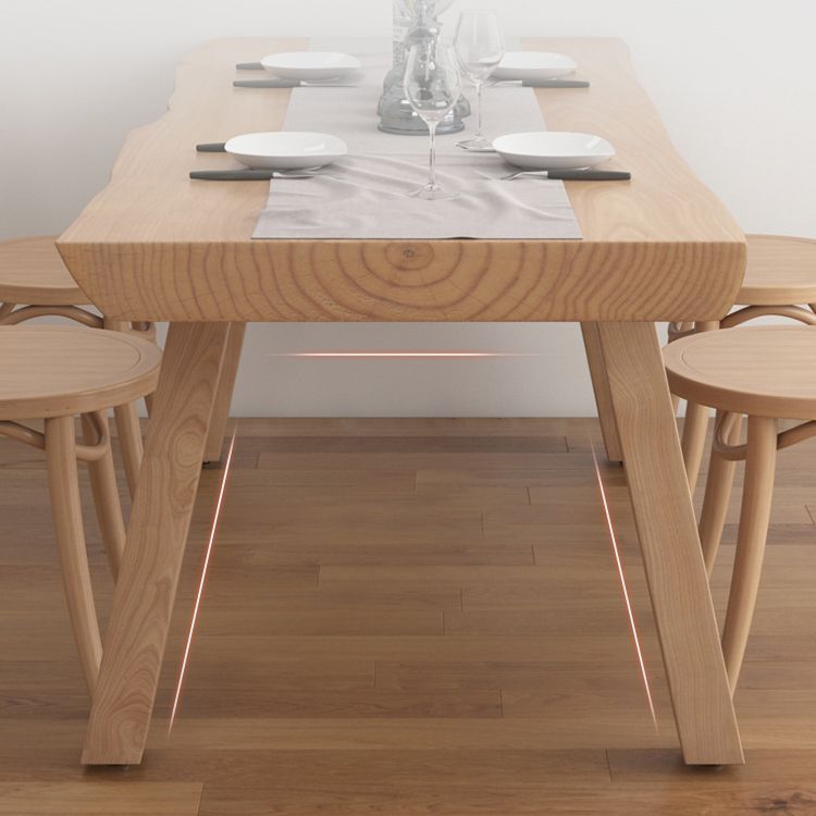 Modern Style Rectangle Dining Table Wood Table with Wood Legs for Home