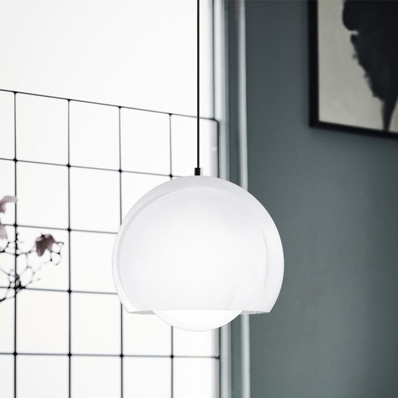 Sphere Pendant Light Minimalist Opal Glass 1 Light Restaurant Ceiling Suspension Lamp