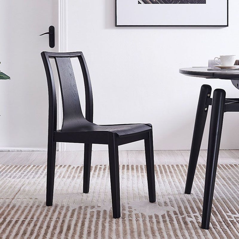 Scandinavian Wood Indoor-Outdoor Room Side Chair Slat Back Chair