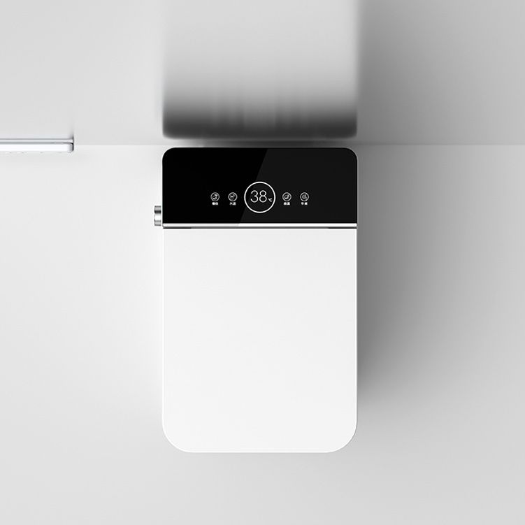 Foot Sensor Smart Toilet Elongated Contemporary Ceramic White