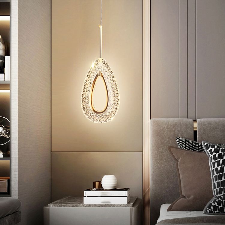 Contemporary Style Linear Shape Pendant Lights Metal Hanging Lamps in Gold