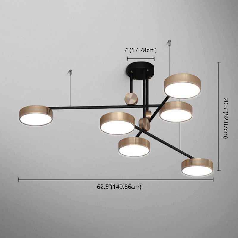 Gold Metall Pendelleuchte Licht aus der Mitte des Jahrhunderts modern