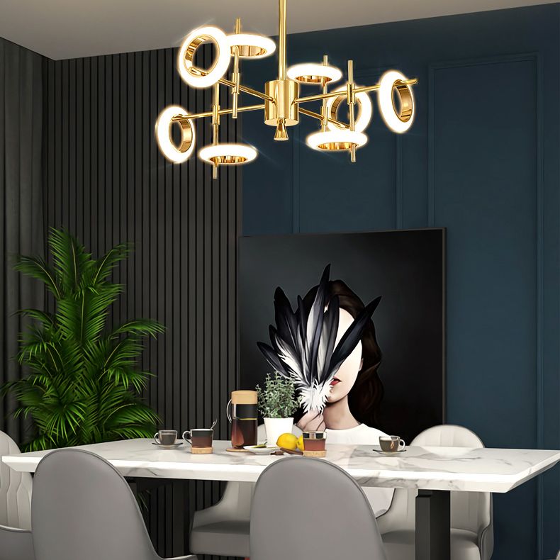 Style moderne simplicité lustre LED Light acrylique Pendant le pendentif rond pour le salon