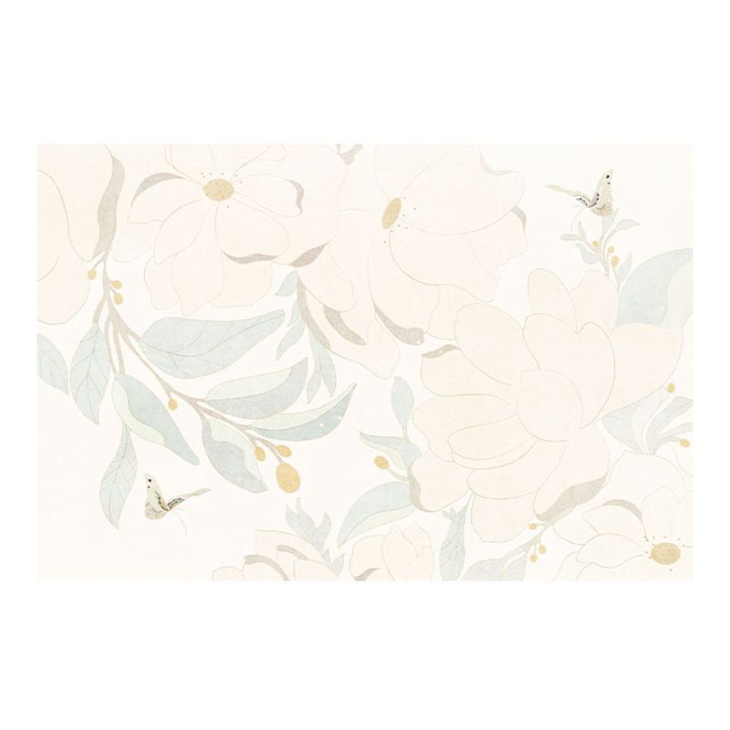 Apricot Modern Carpet Polyester Flower Area Carpet Stain Resistant Carpet for Living Room