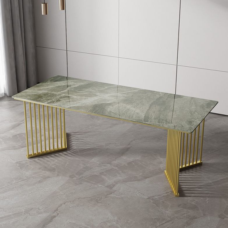 Metal Traditional Luxury Rectangle Table Indoor Table Top Top Fortered en pierre pour la cuisine et la salle à manger