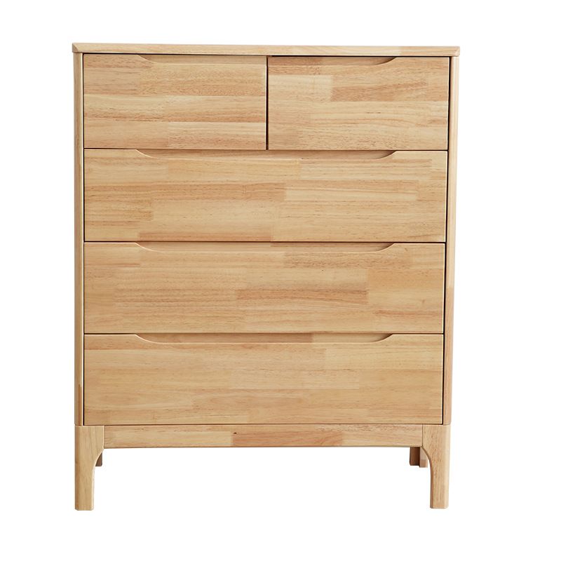Wood 5/6/7 - Drawer Accent Chest Brown/Natural Rubberwood Chest
