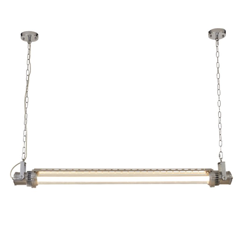 Modern Metal Ceiling Light Tube Shape Island Light with Acrylic Shade for Living Room