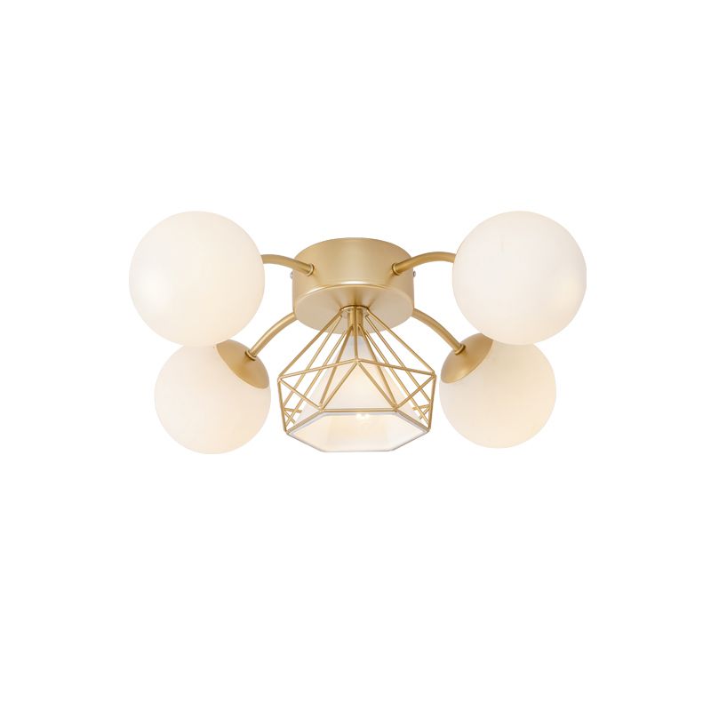 Modern Sputnik Ceiling Light Glass Shade Flush Mount Light for Drawing Room Living Room