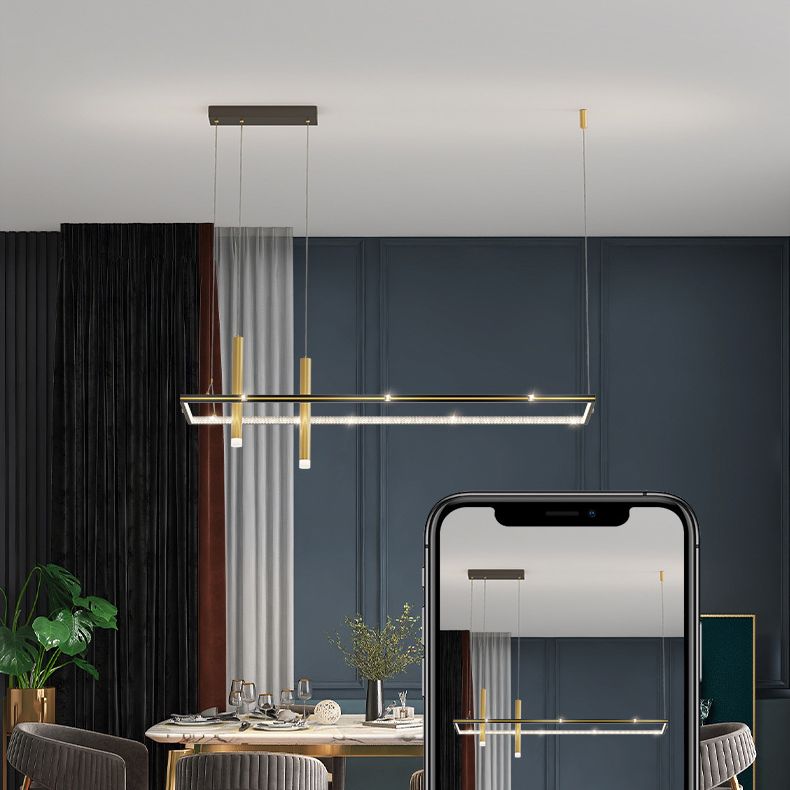 Modern 3-Light Golden Kitchen Island Lighting LED Island Pendant Lighting