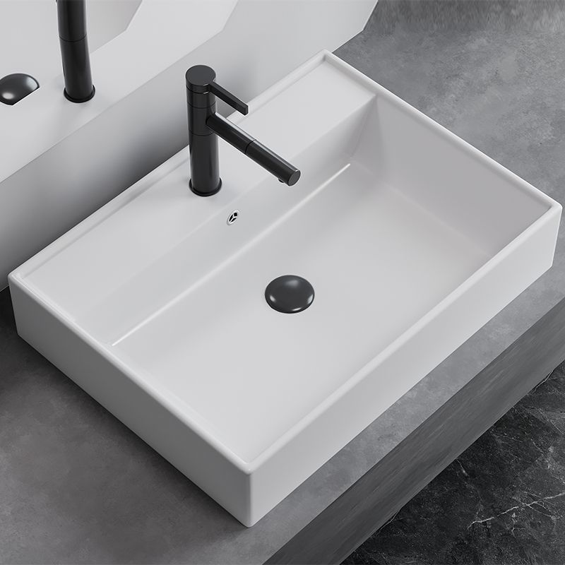 White Rectangular Trough Bathroom Sink Modern Trough Bathroom Sink