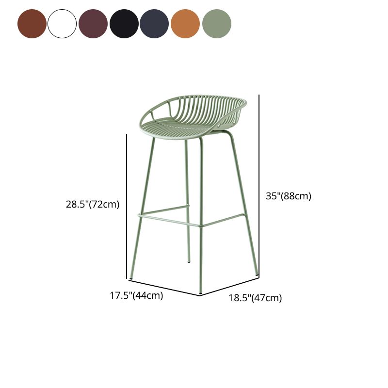 Modern Armless Backrest Counter Stool Iron Cashier Bar Stool with Seat and Pedal