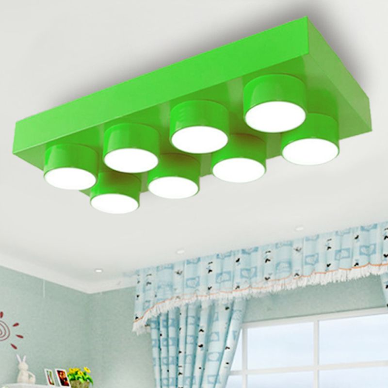 Modern Simple Flush Mount Light Rechthoek Multi-head metalen plafondlamp voor keuken