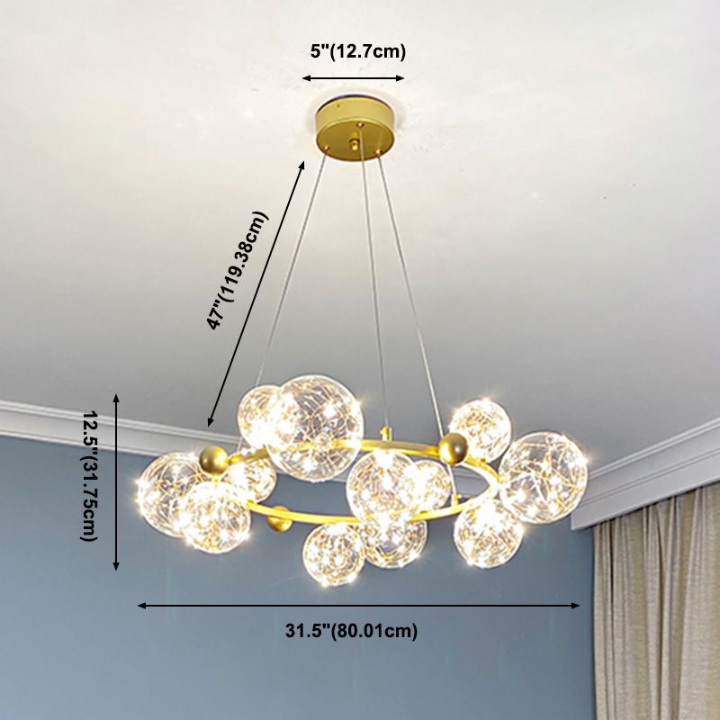 Lámpara colgante de estilo contemporáneo de araña colgante de sputnik para dormitorio de sala de estar