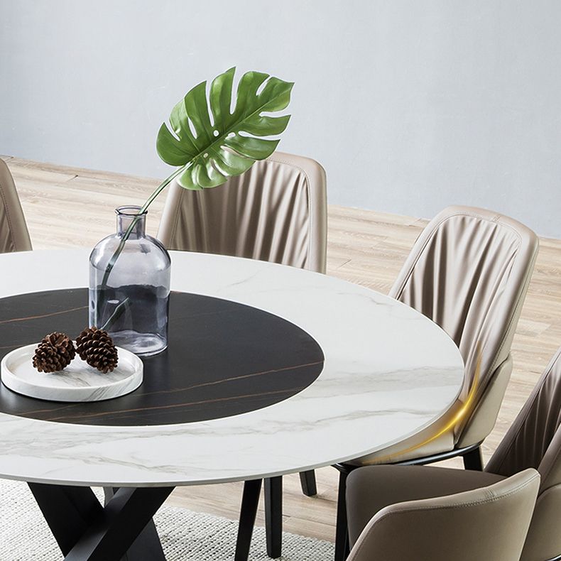 Modern Style Sintered Stone Dining Round Table Set 1/4/5/7/9 Pieces Dining Set