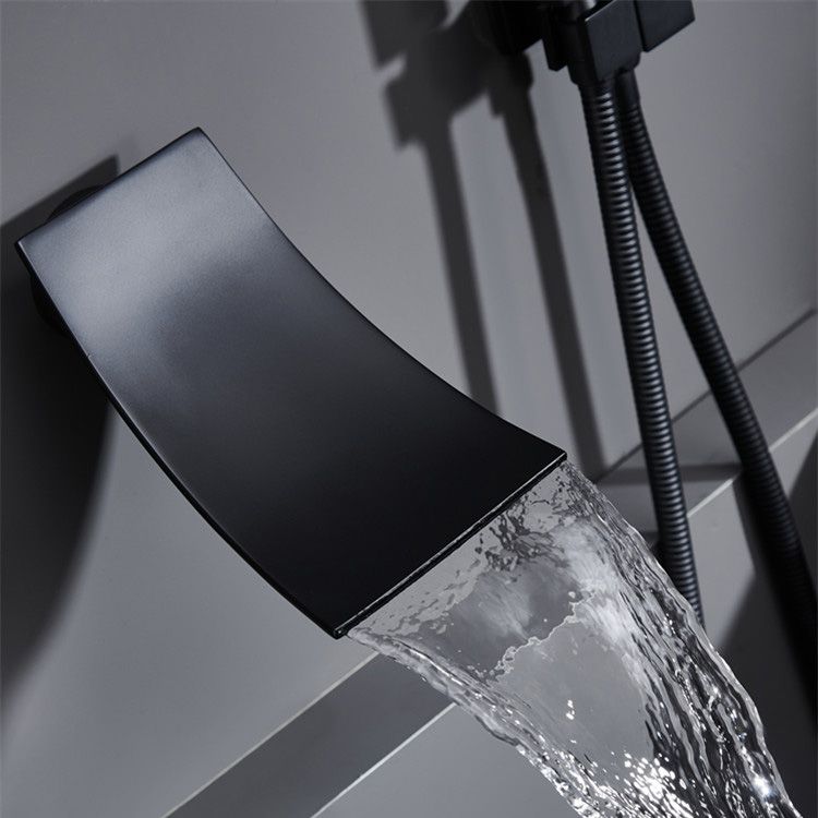 Modern Bathroom Faucet One Handle Copper Wall Mounted Bathtub Faucet