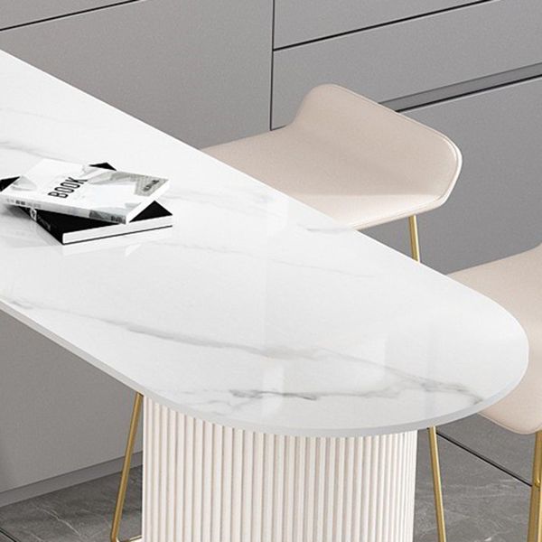 Modern 1/2/5 Pieces Bar Table Stone Counter Table with High Stools for Dining Room