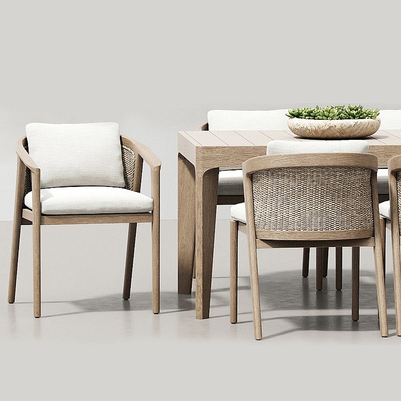 Boho Style Dining Set Wood Rectangular 1/7/8 Pieces Dining Set