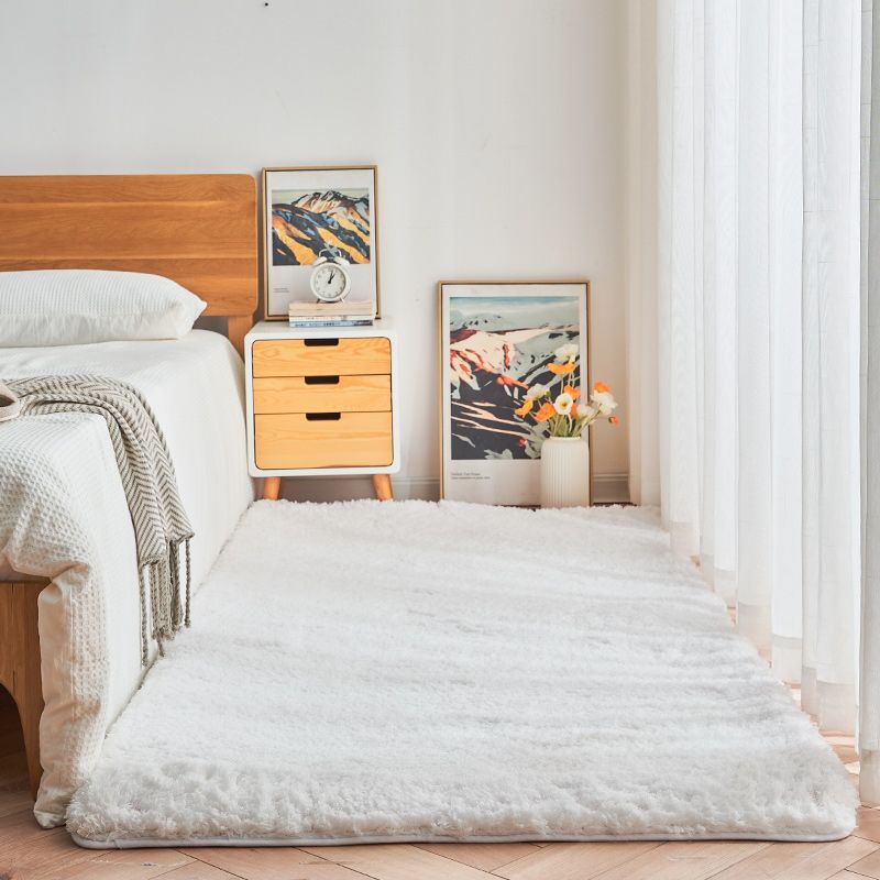 Comfort Home Decoration Area Rug Solid Shag Carpet Polyester Non-Slip Backing Indoor Carpet
