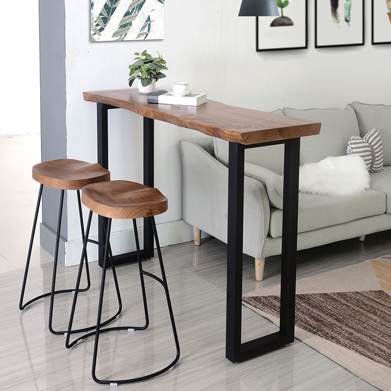 Industrial Solid Wood Counter Set 1/2/3 Pieces Living Room Bar Stool and Table Set