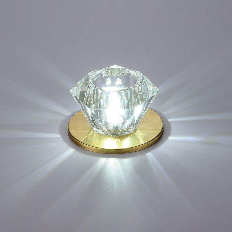 Gemstone Formato Soffsh Flush Monte Simple Clear Crystal Hallway Flush Light Fixture