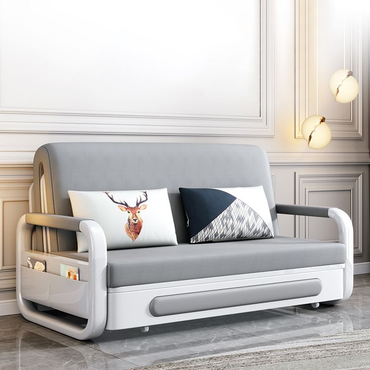 Pillow Included Sofa Futon Square Arms Convertible Sofa with Storage